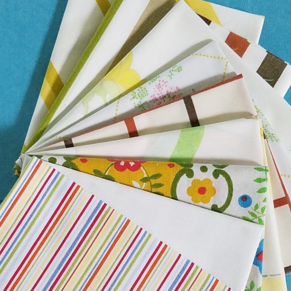 Vintage sheet fat quarters